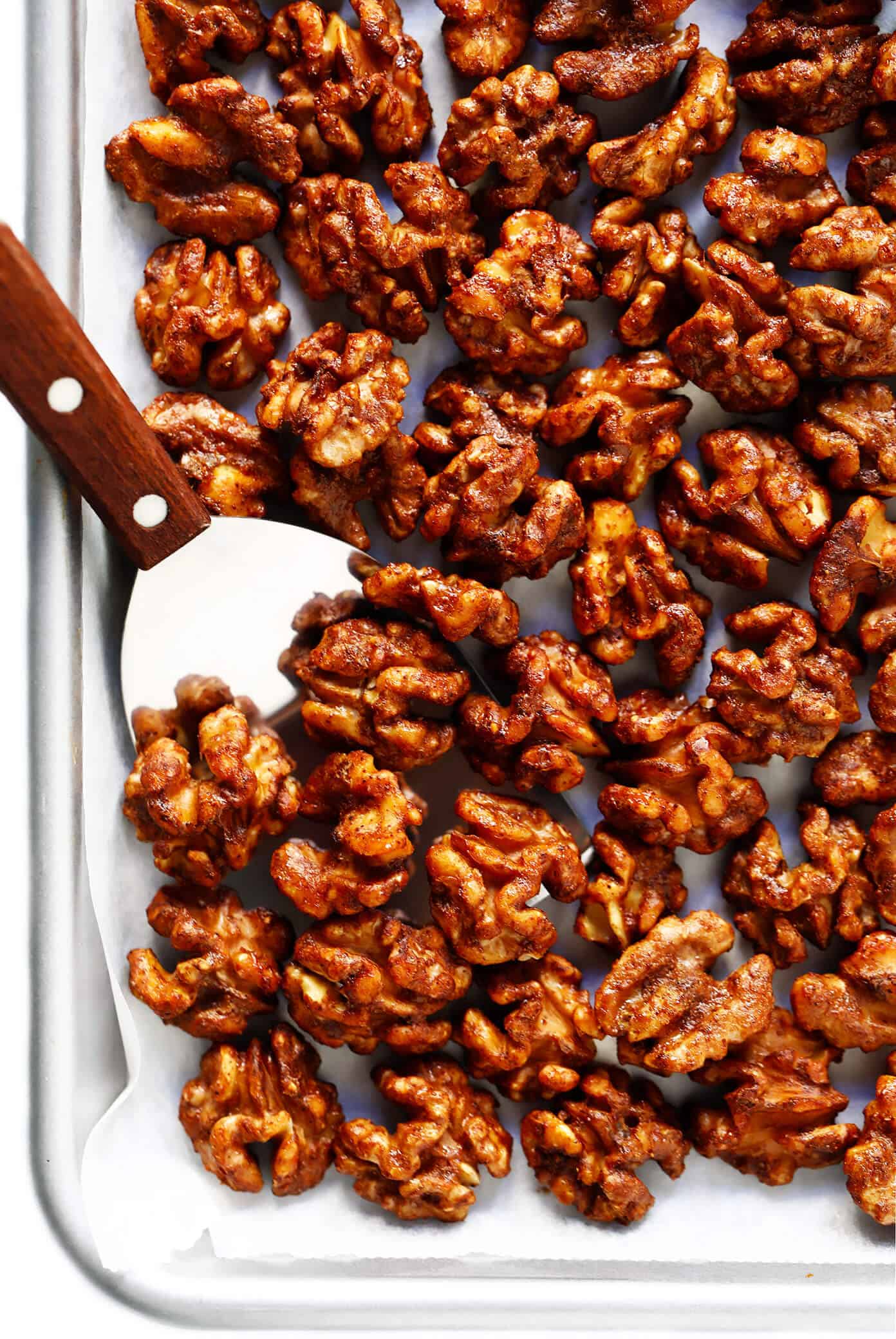 Lightly Sweetened Candied Walnuts with a Hint of Cayenne